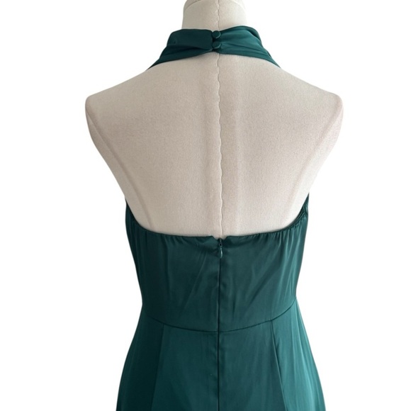 LIV FOSTER Green Cowl Neck Maxi Dress Satin Gown Wedding Formal Party Size 2 - Picture 11 of 14